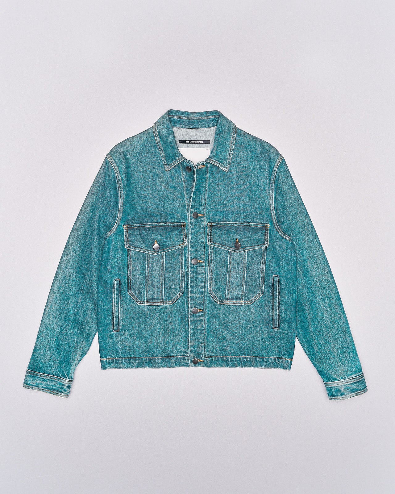 Song For The Mute 22.2 Les Olympiades washed denim military jacket