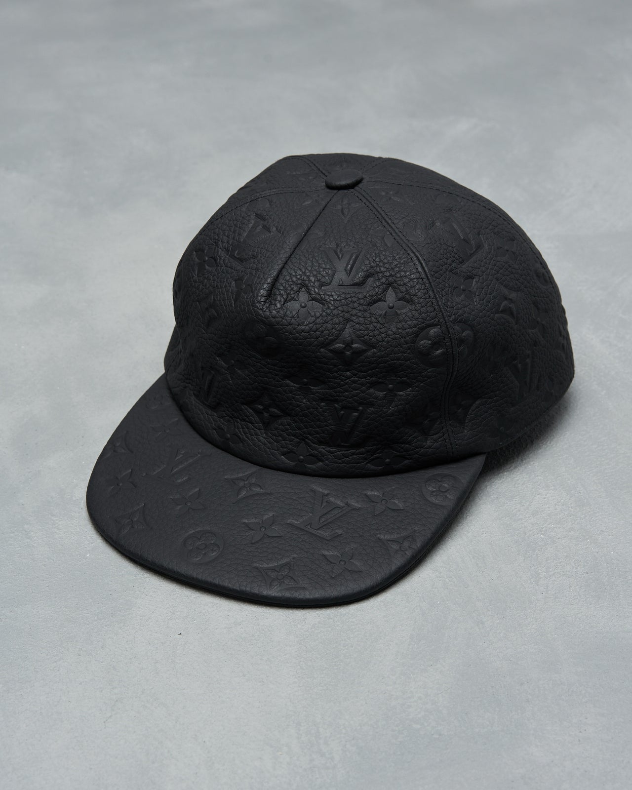 Louis Vuitton Leather logo embossed 5 panel cap