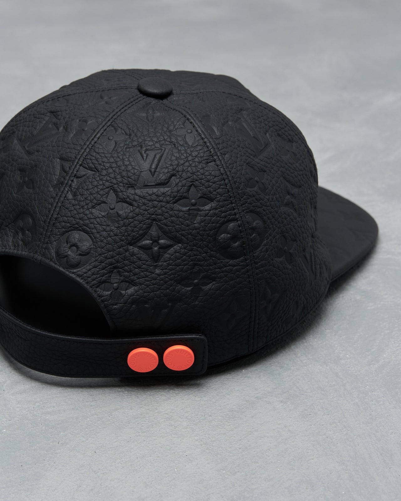 Louis Vuitton Leather logo embossed 5 panel cap