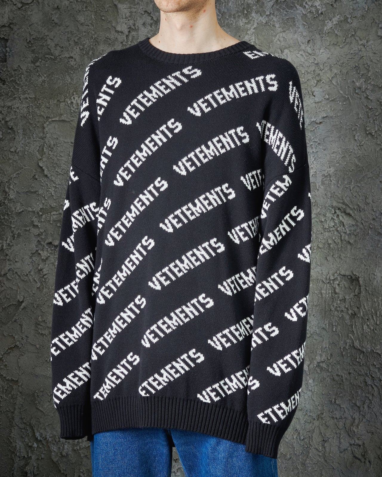 Vetements FW 2021 All over logo knit sweater