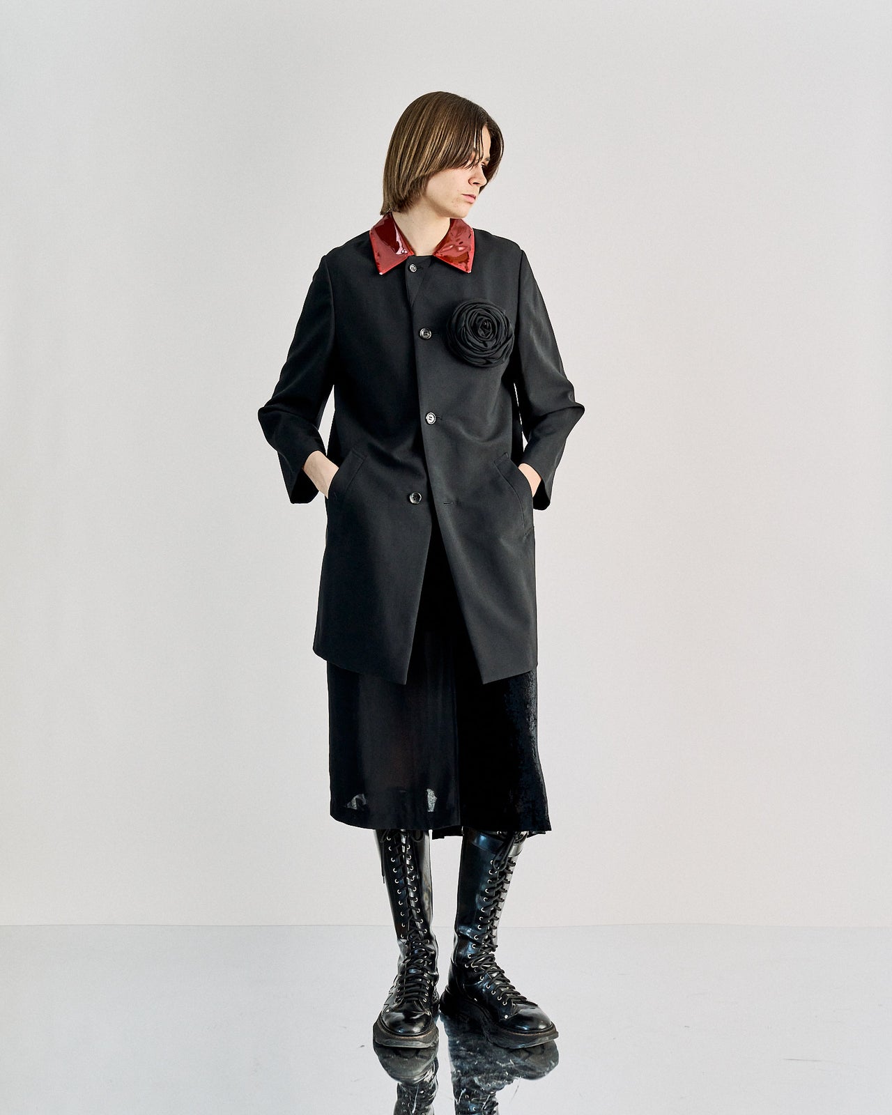 Comme des Garçons 1991 PVC collar rose coat