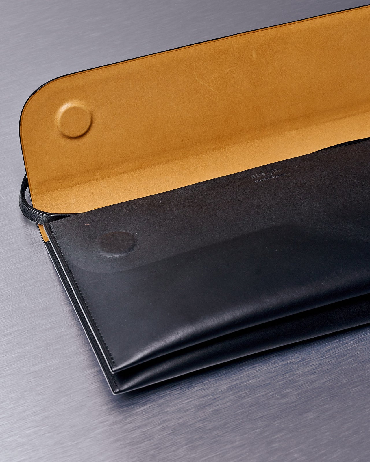Isaac Reina N°785 Bis Round Flap Clutch with strap