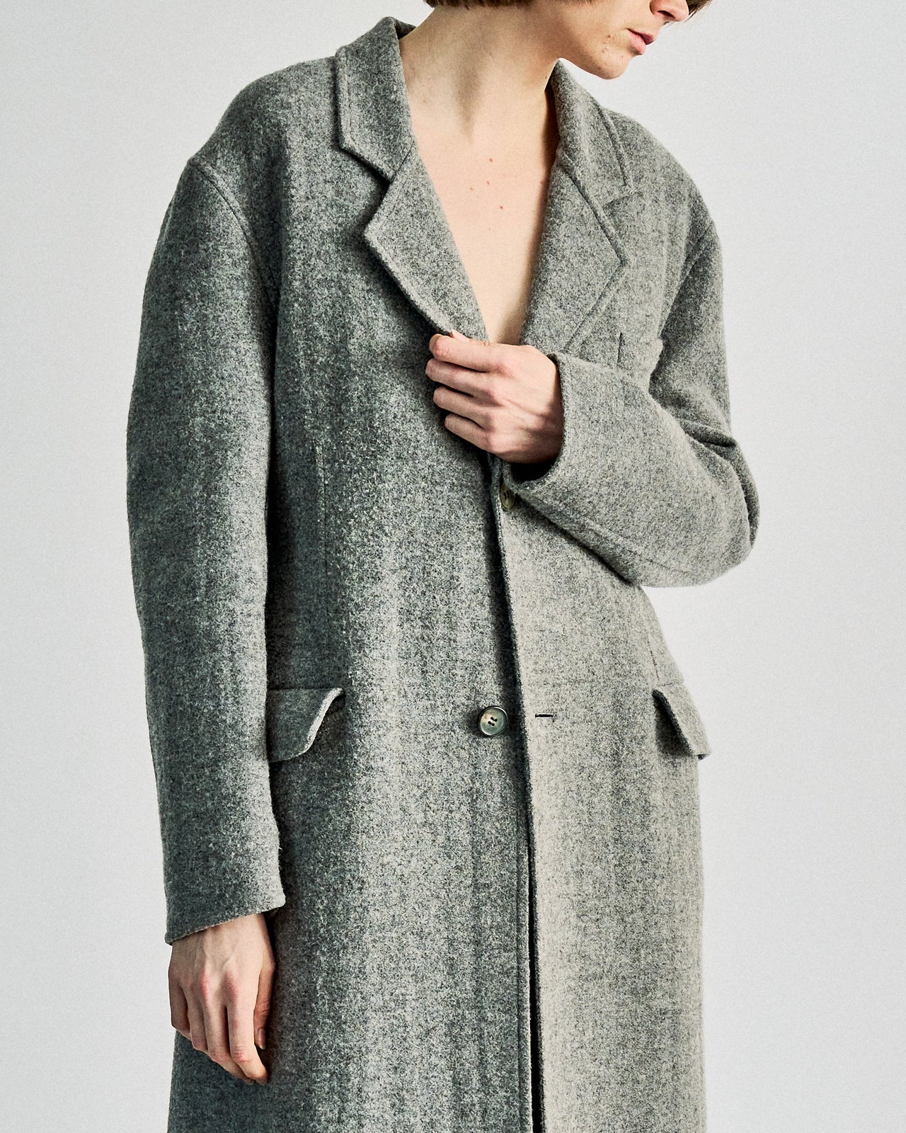 Celine Longline marle wool coat