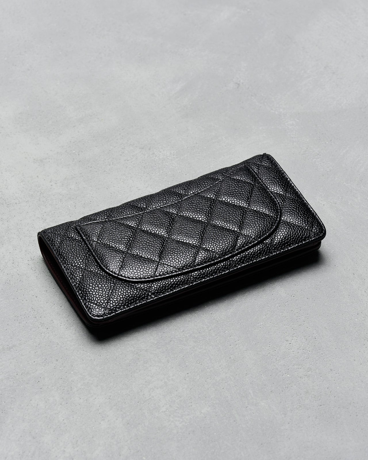 Chanel 2016 Quilted Cavier long bifold wallet