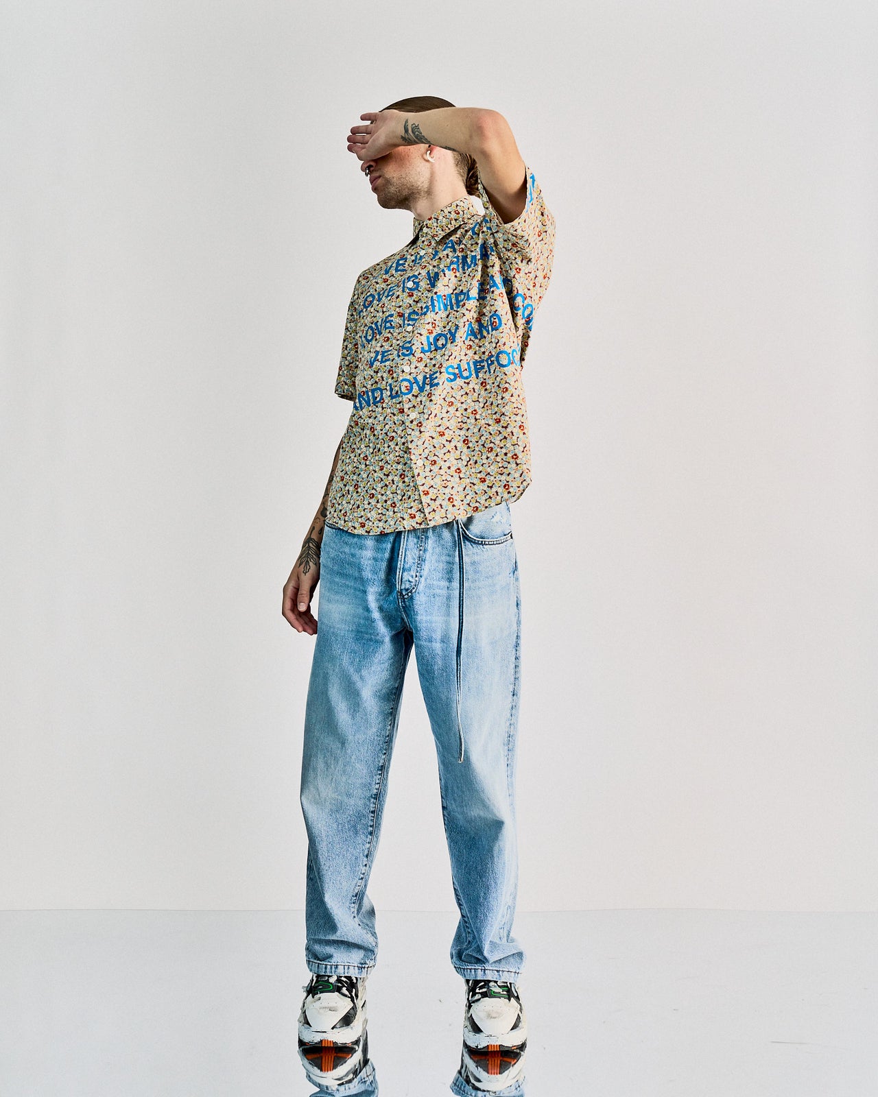 Comme des Garçons Junya Watanabe SS 2002 Poem s/sleeve collared shirt