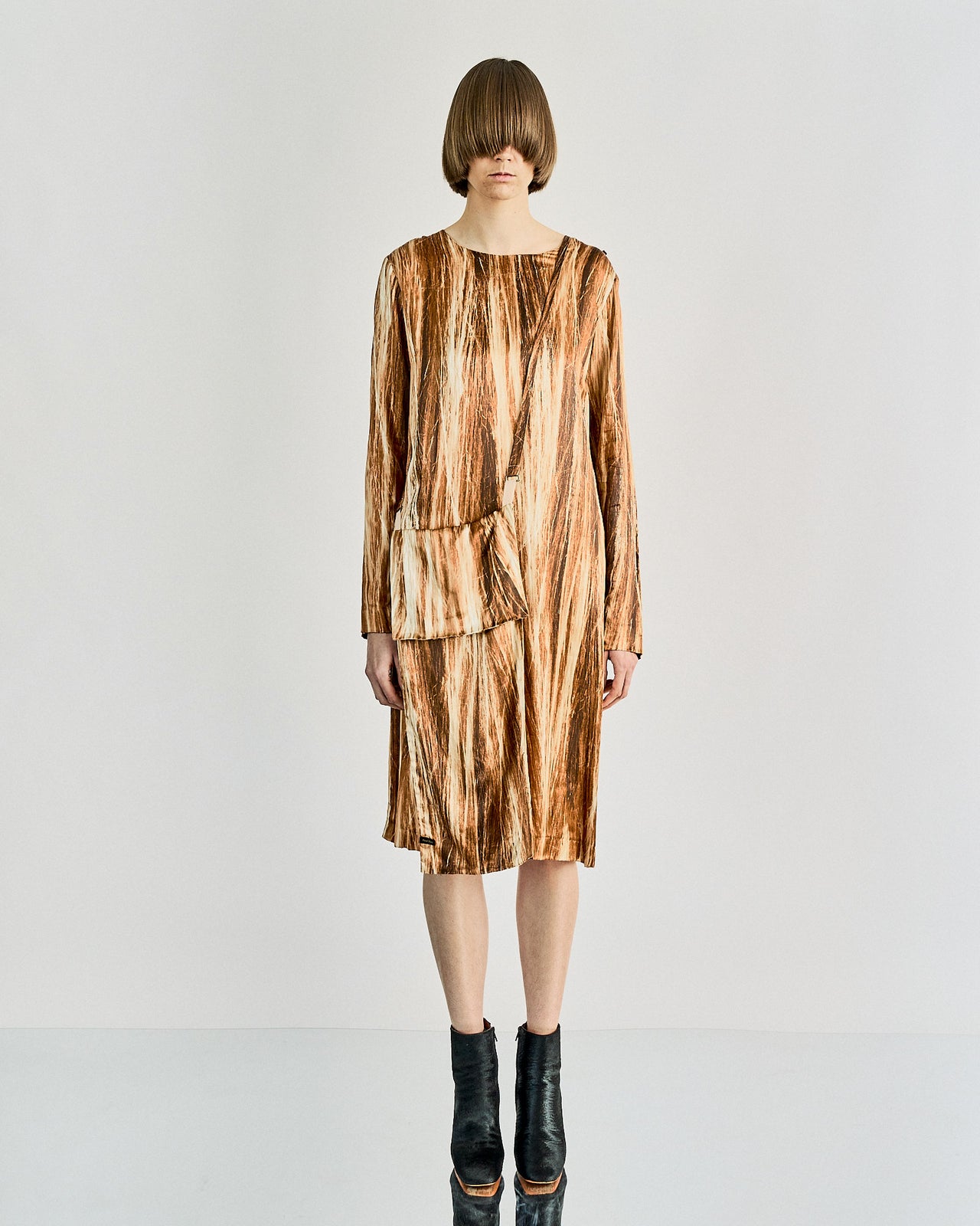 Maison Margiela FW 2004 Artisanal "Real hair" print dress