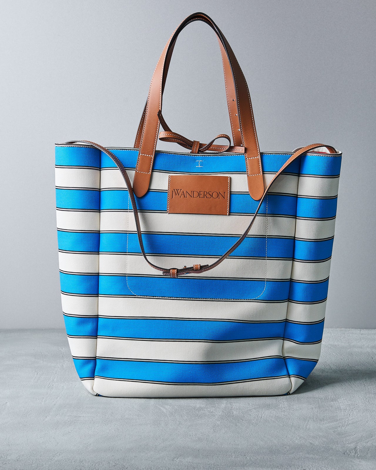 JW Anderson 2023 Printed Leather Trim Tote Bag