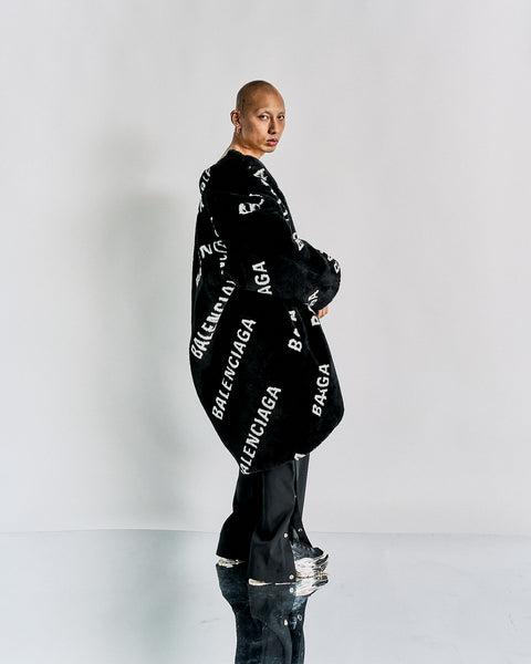 Balenciaga FW 2019 Faux Fur Logo Coat - KOT-J Balenciaga FW 2019 Faux Fur Logo Coat - KOT-J