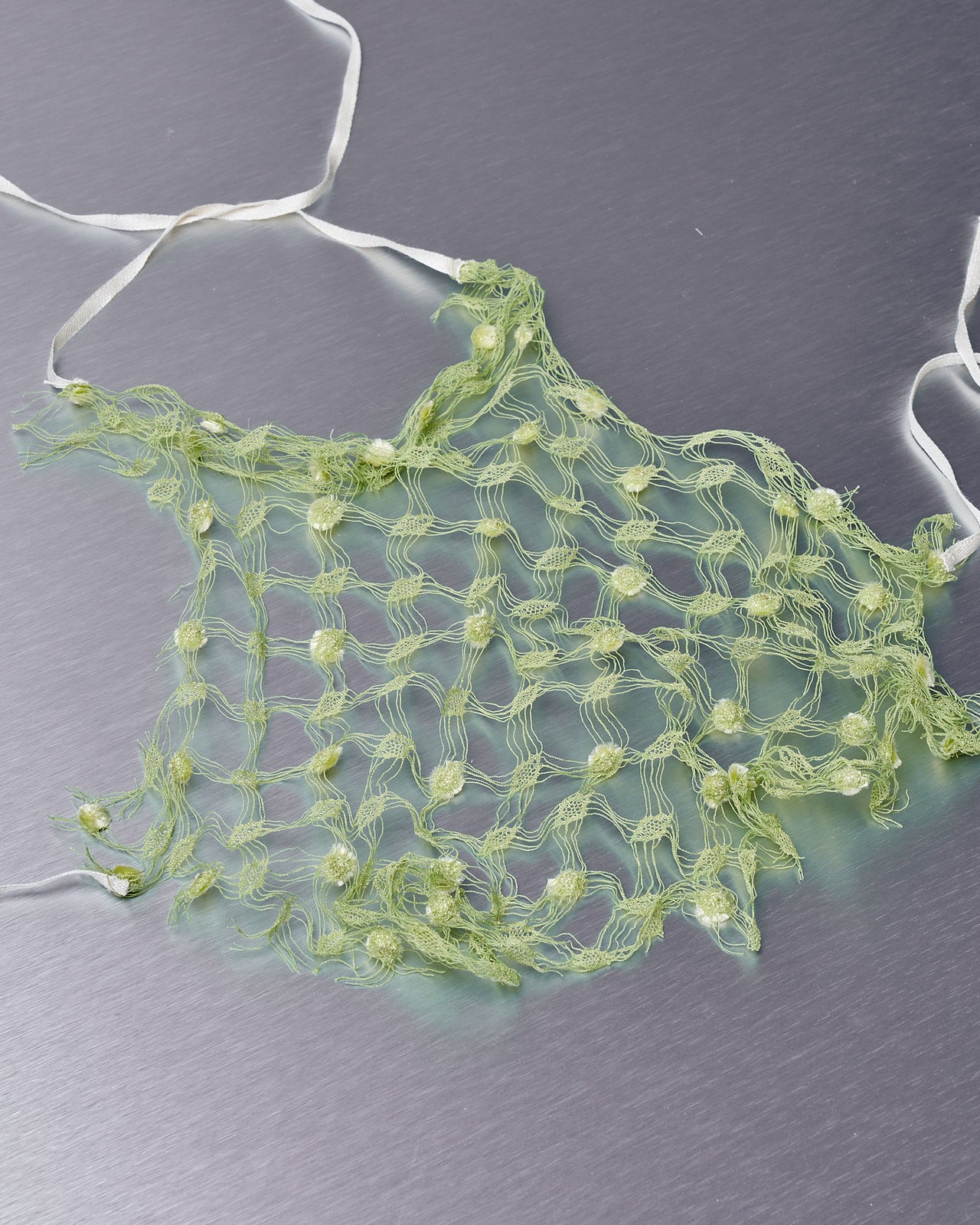 Prada Spring 2016 Net Rosette Halter Scarf Top