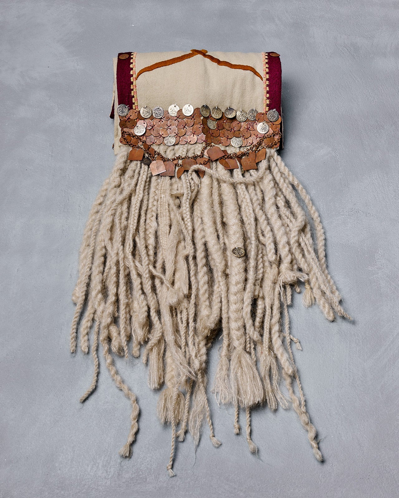 Dries Van Noten FW 2002 Coin Embellished Tassel Scarf