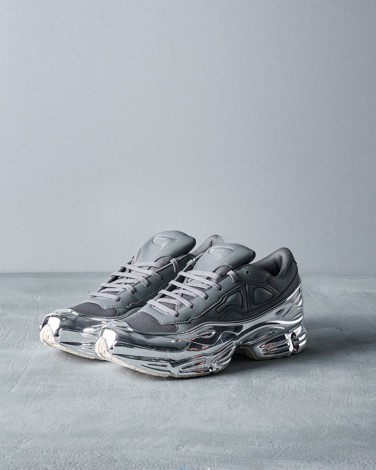 Adidas x Raf Simons 2019 Ozweego mirrored chrome sneaker