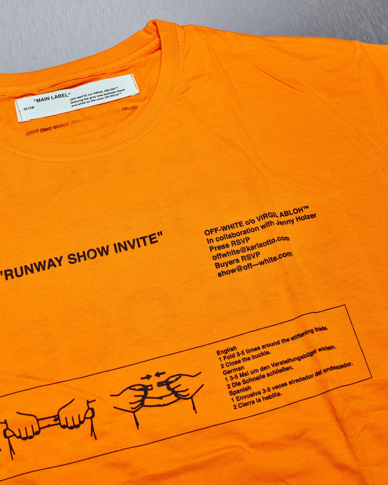 Off-White 2017 Runway show invitation t-shirt
