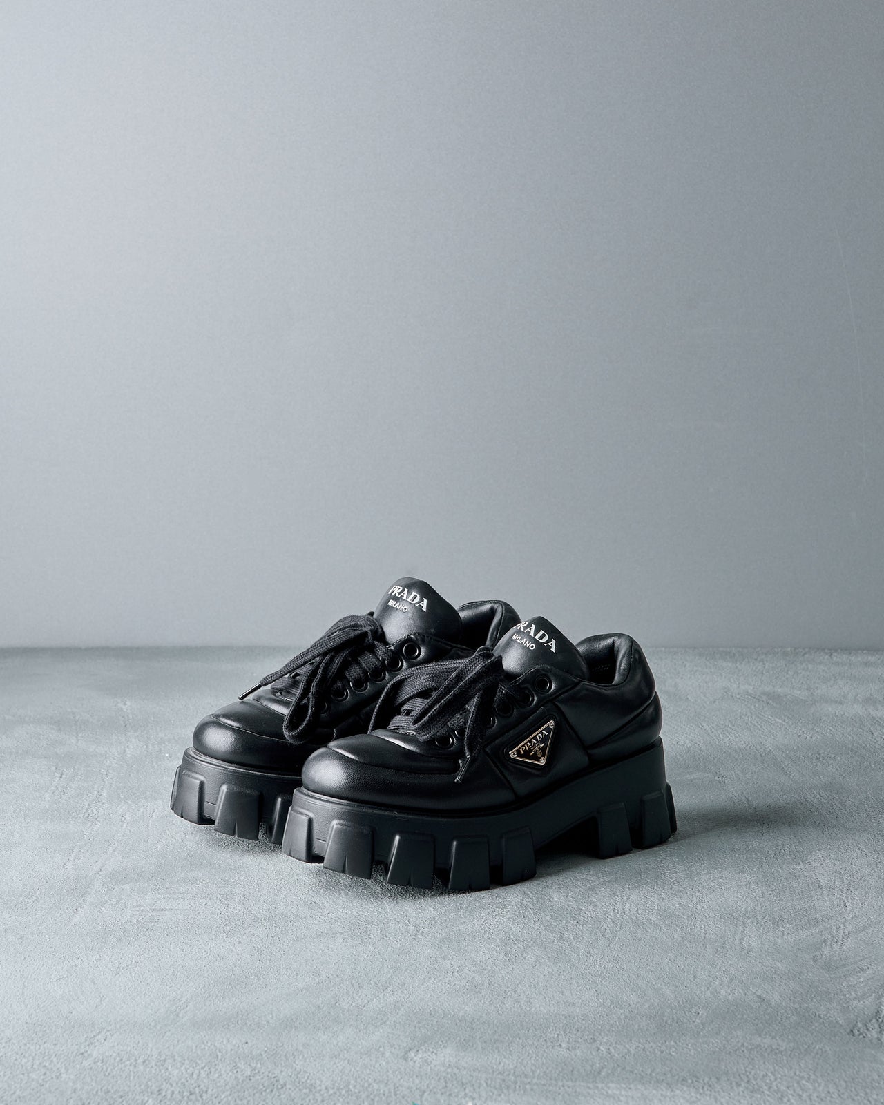 Prada Padded nappa Monolith lace ups