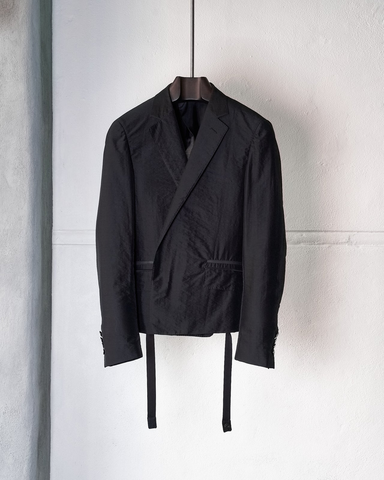 Crop blazer with strap detail
