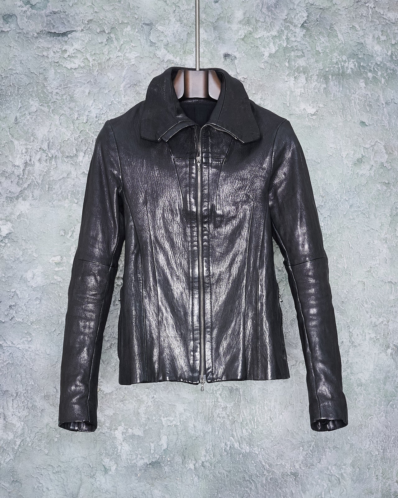 Julius FW 2010 Gothik Jut neck leather jacket