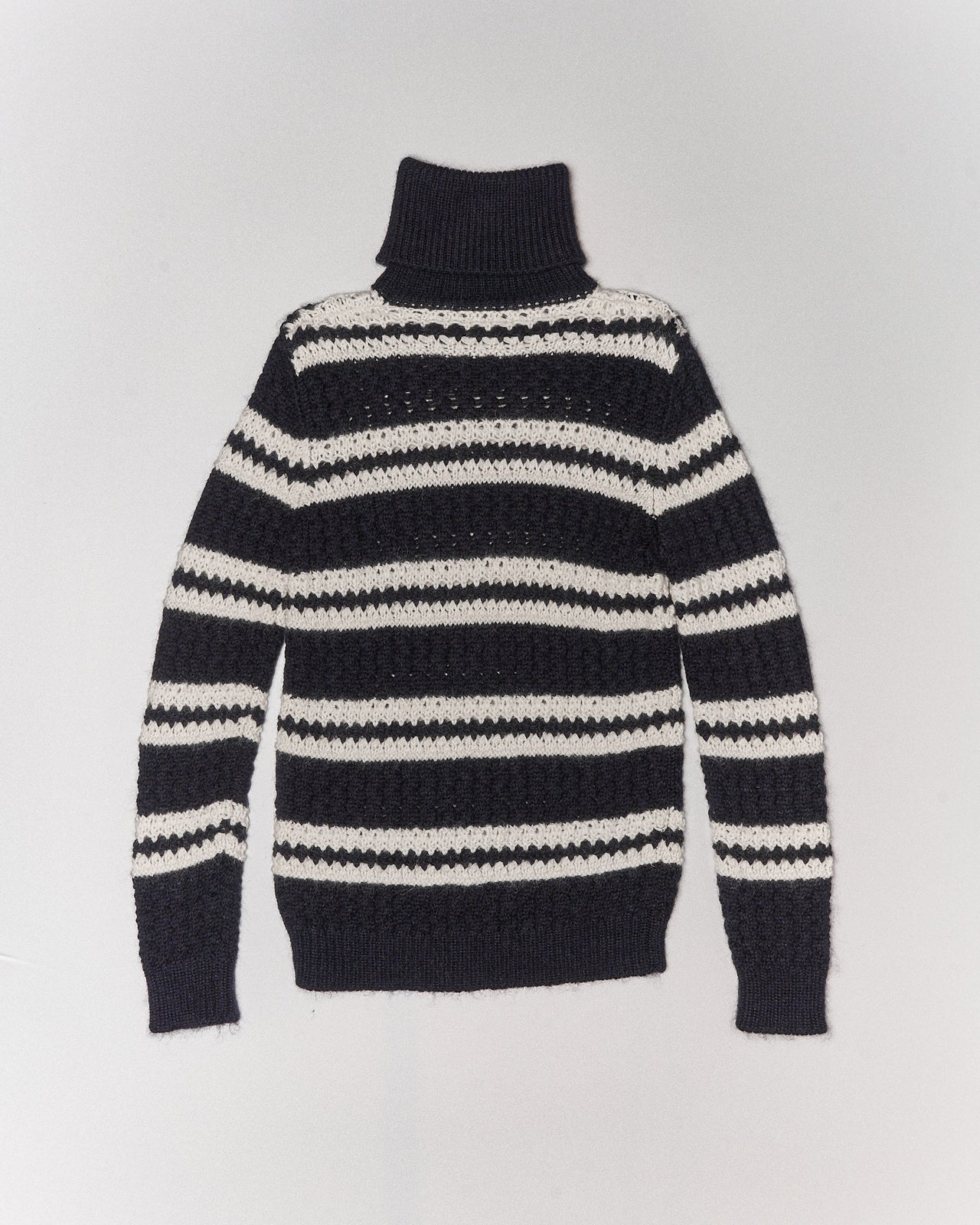 2018 chunky stripe turtle neck knit