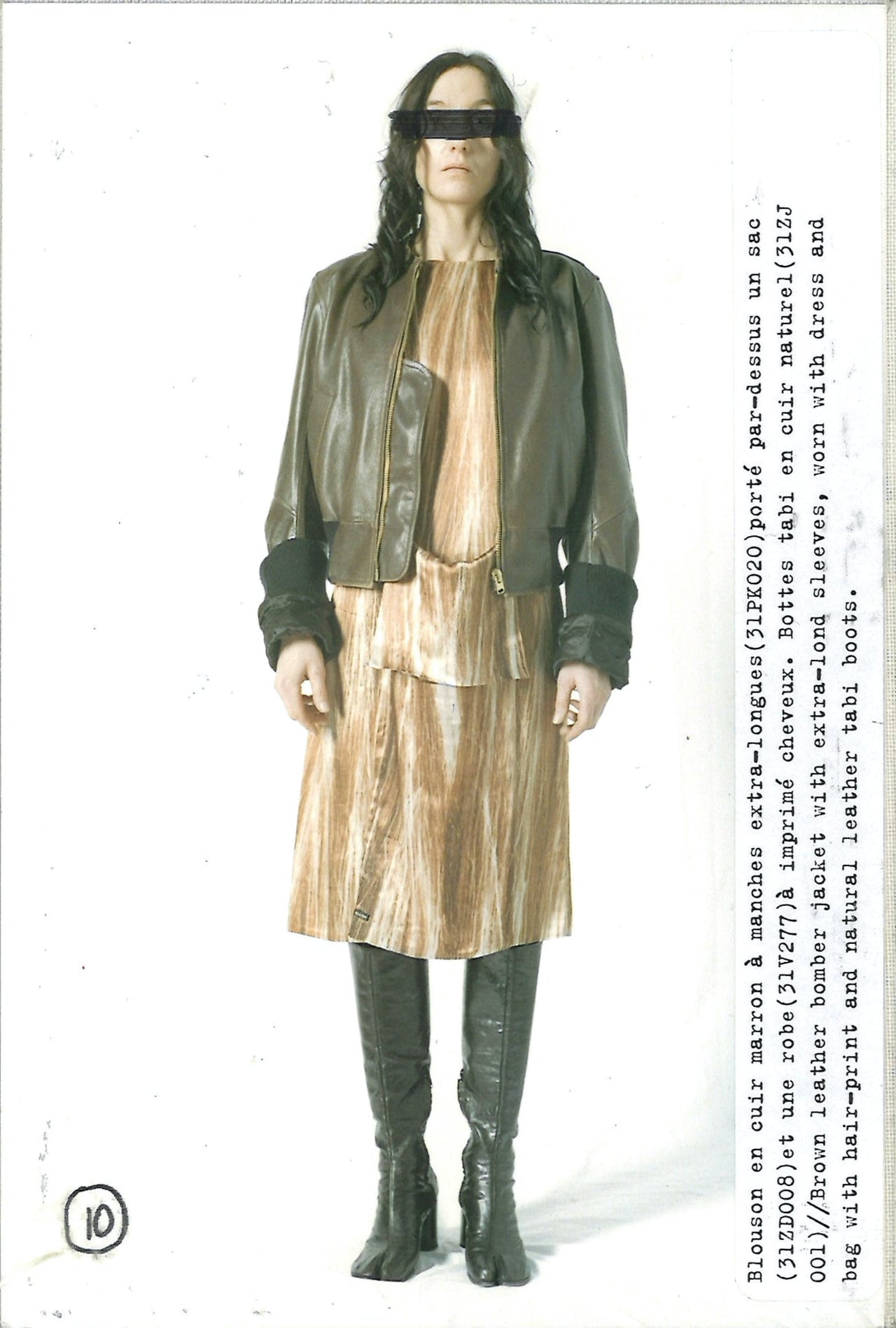 Maison Margiela FW 2004 Artisanal "Real hair" print dress