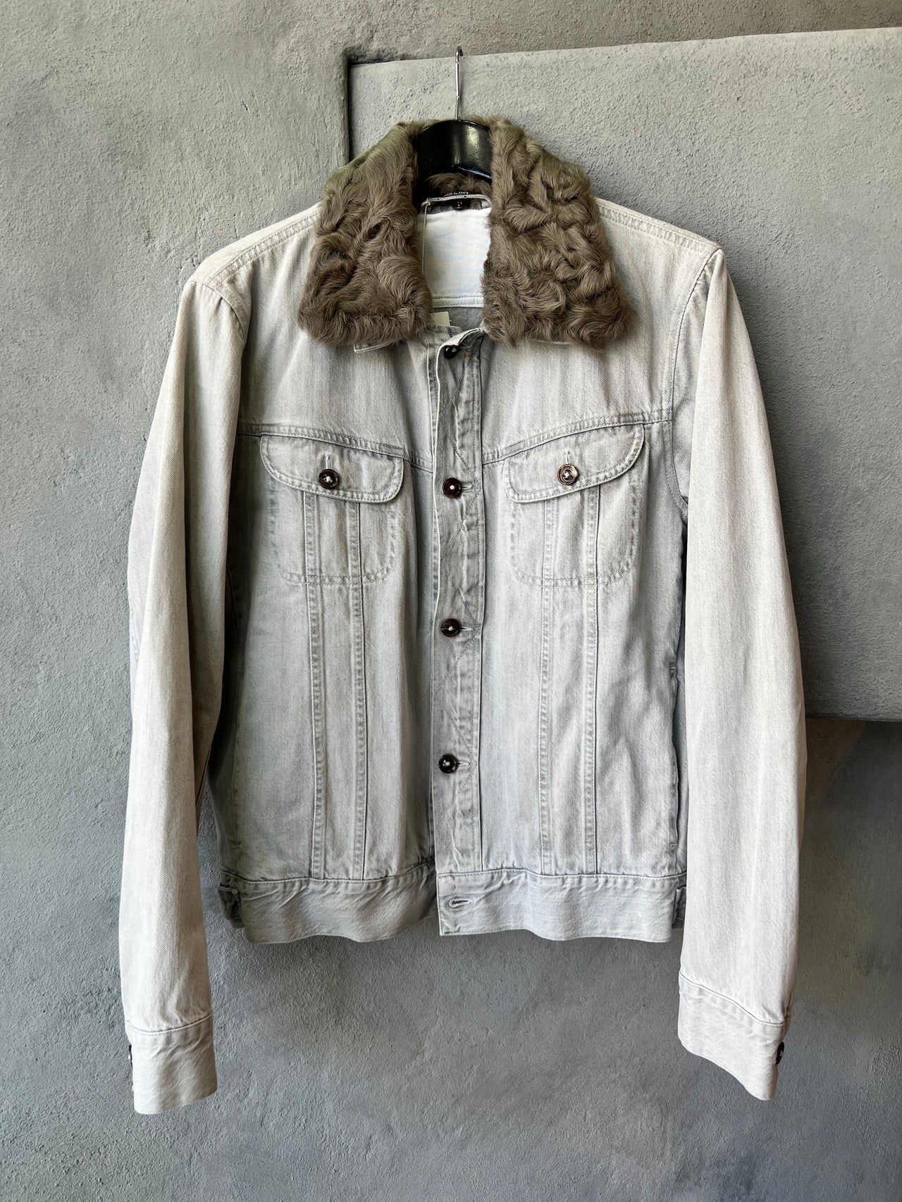 Maison Margiela AW 2013 Fur Collar Denim Jacket