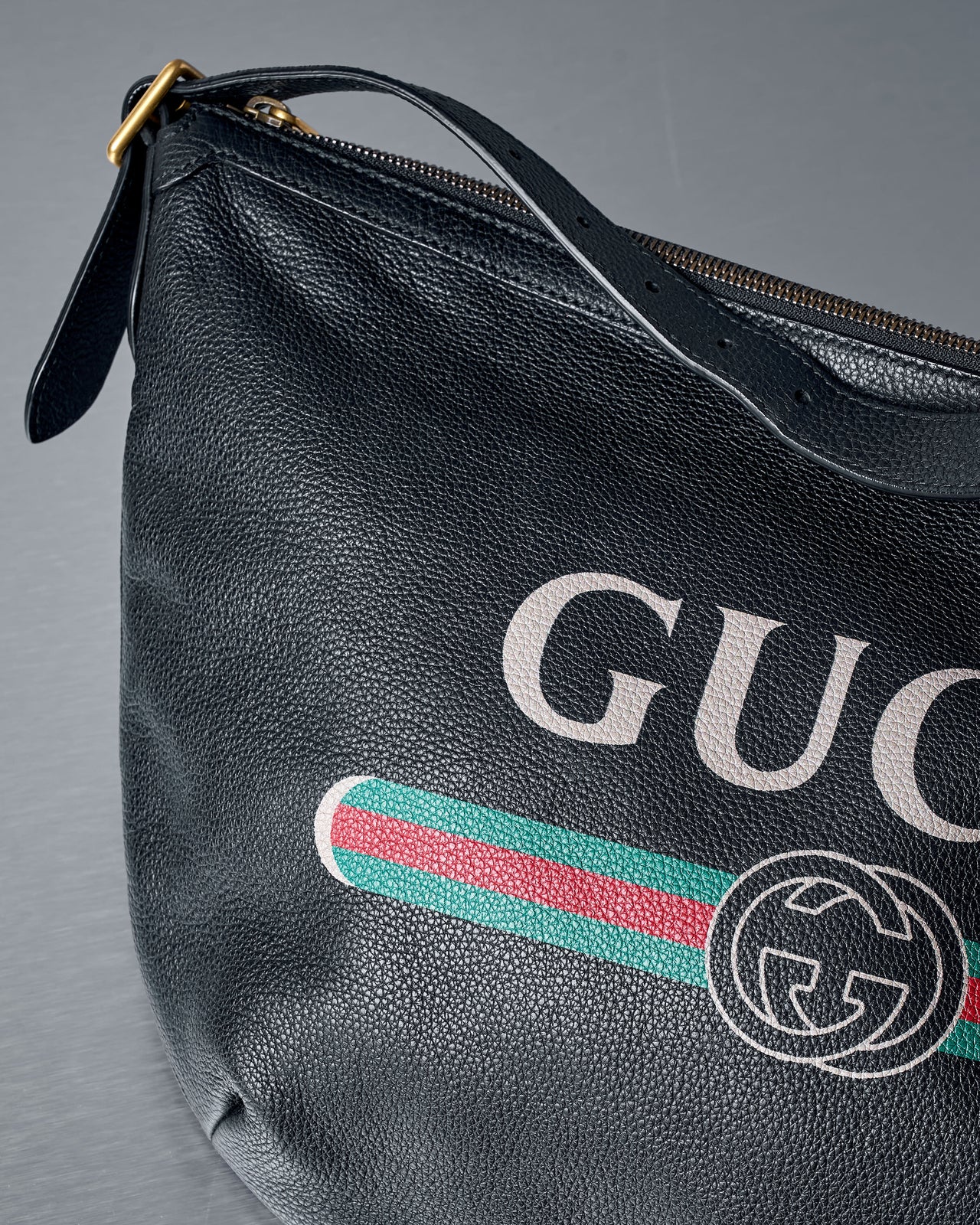 Gucci Pebbled Calfskin Half Moon Hobo Bag