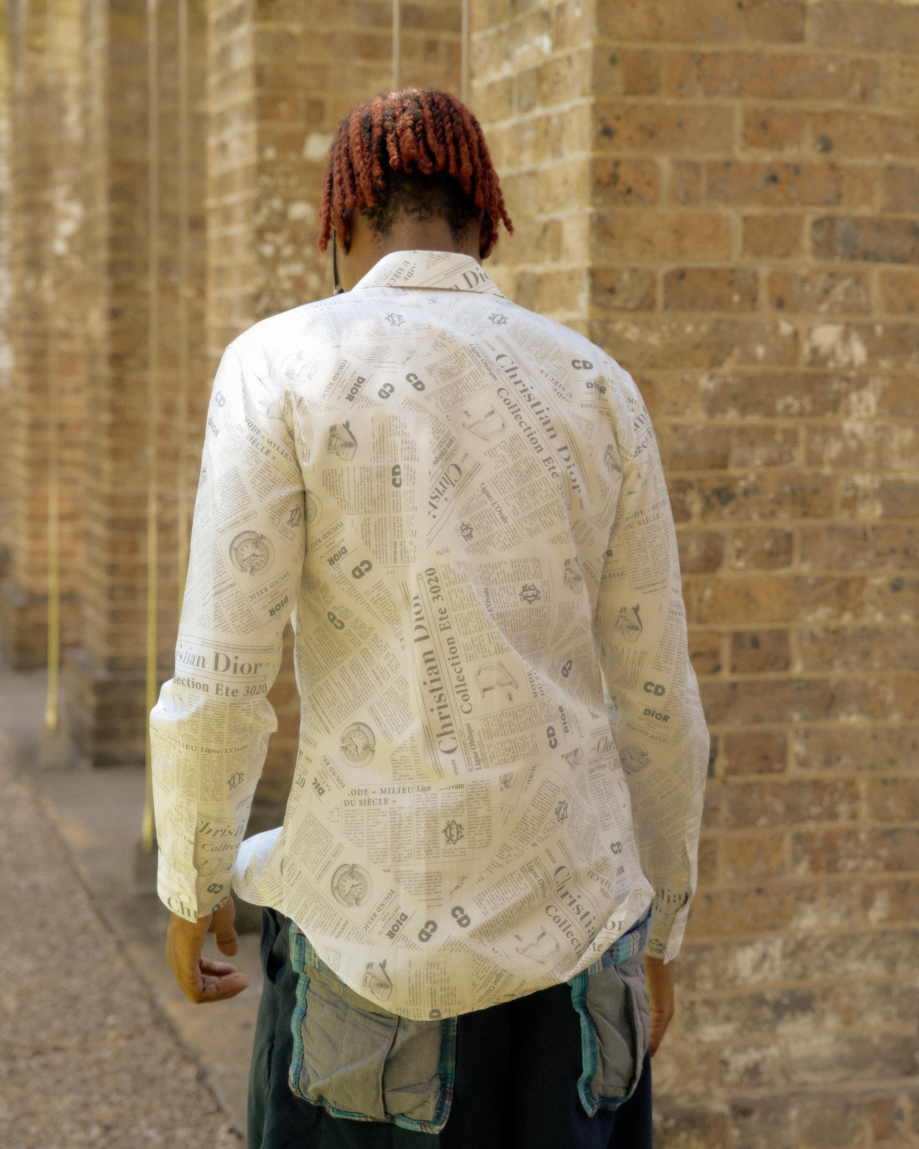 Dior x Daniel Arsham | SS 2020 Newspaper Collared Shirt - KOT-J