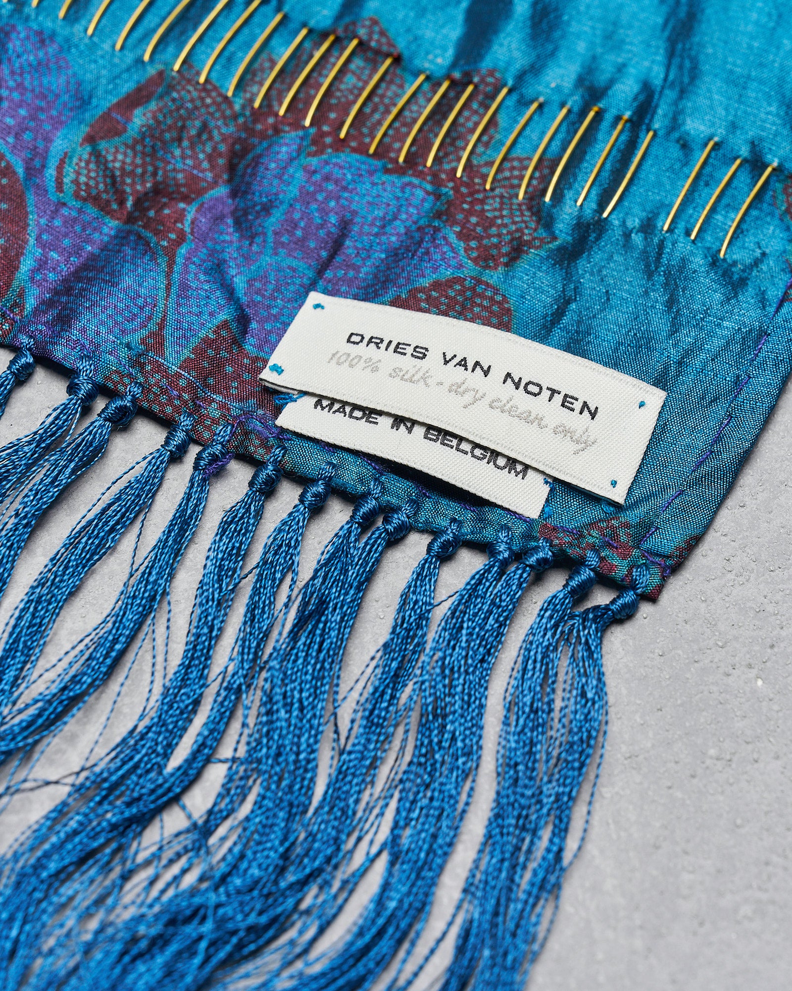 Dries Van Noten | Handmade Pin Embellished Silk Scarf - KOT-J