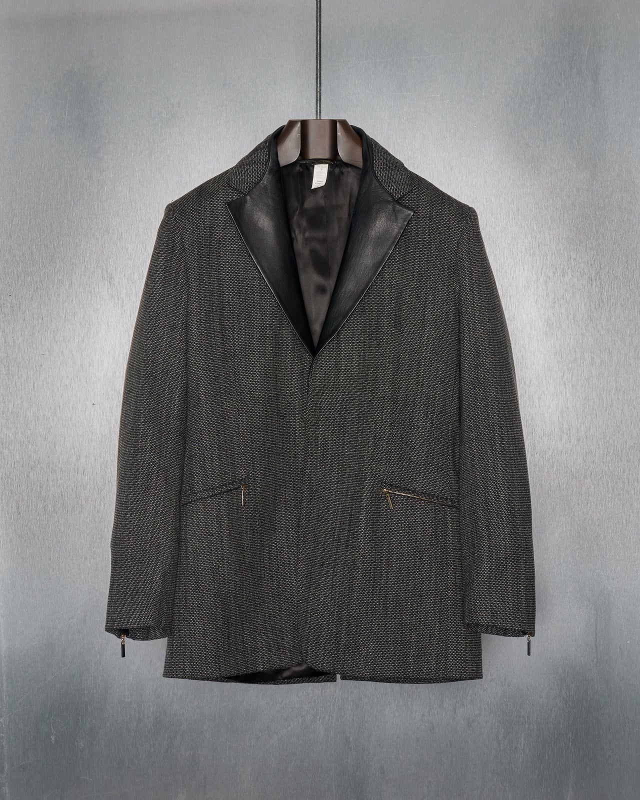 Versace by Gianni Versace 1990's leather collar zip blazer