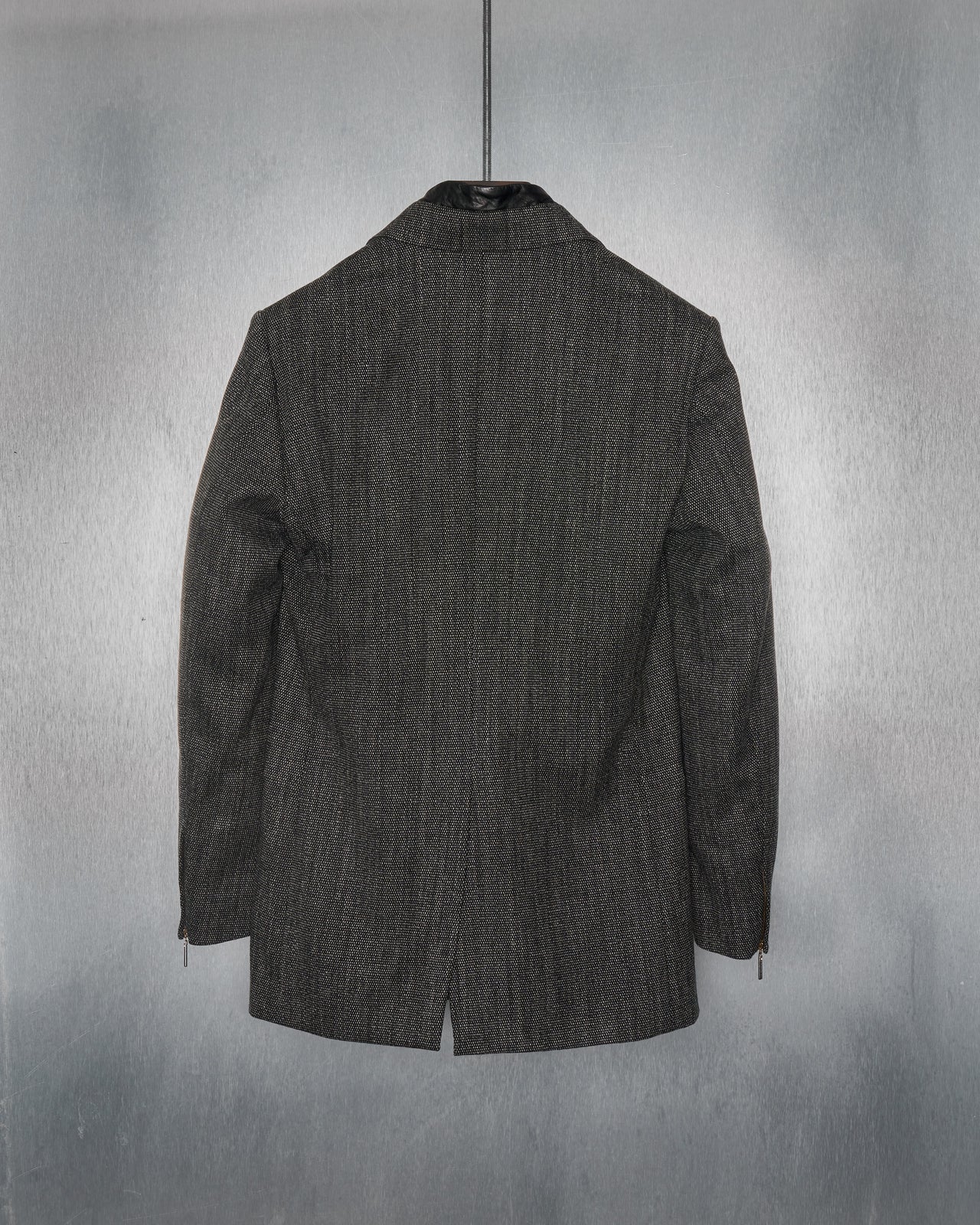 Versace by Gianni Versace 1990's leather collar zip blazer