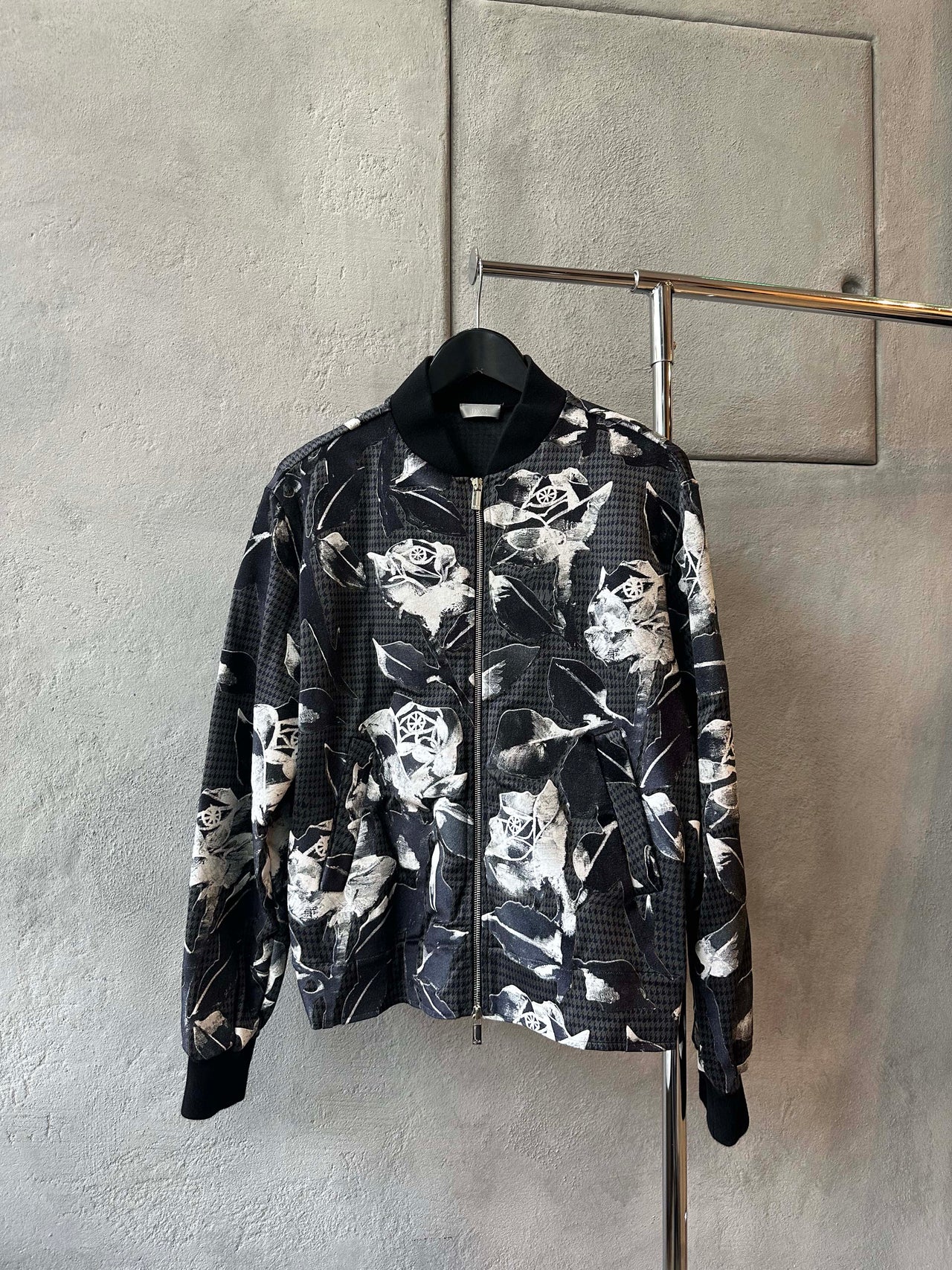 Dior x Alex Foxton SS 2020 Velour Flower Applique Bomber Jacket