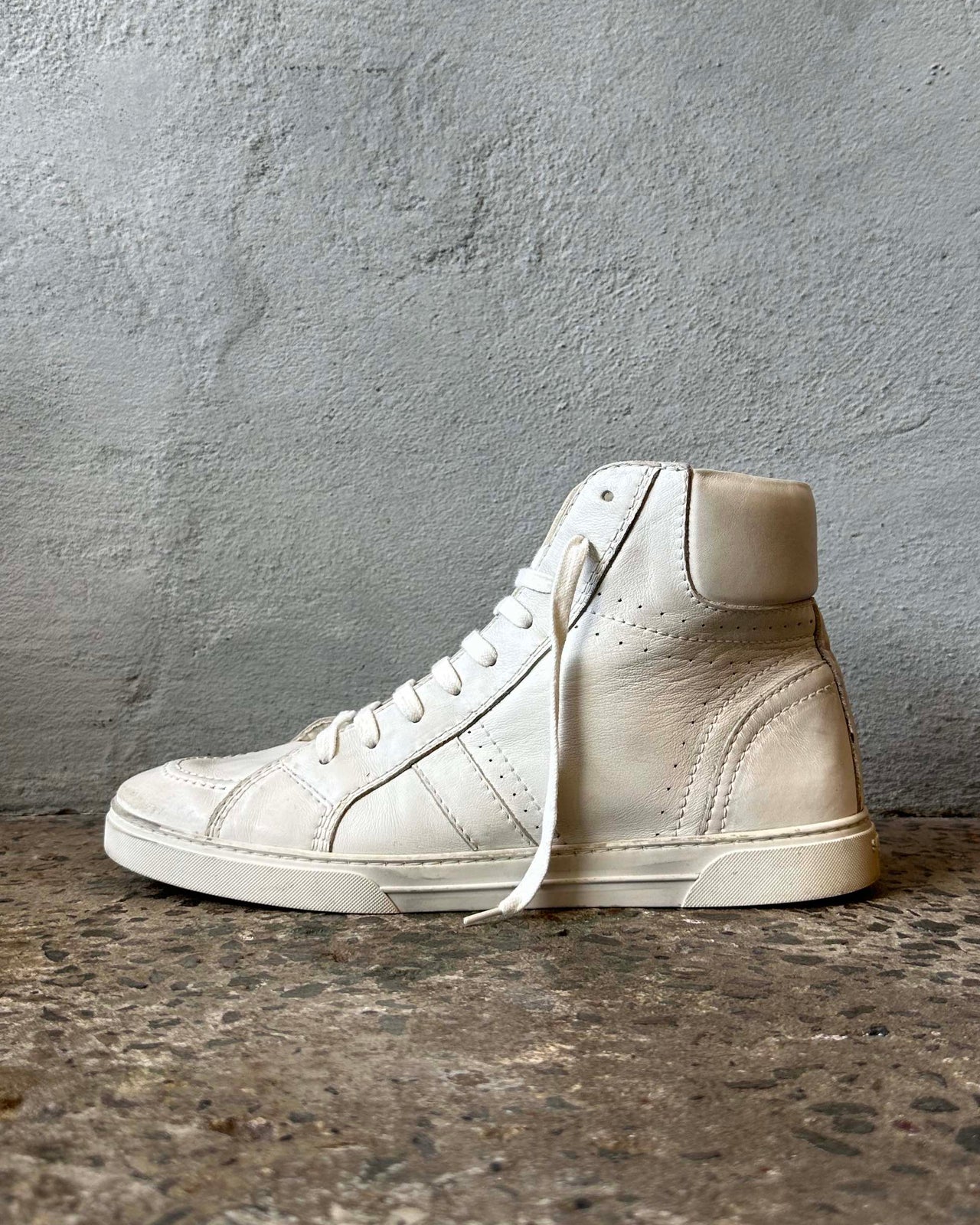 Saint Laurent Joe Distressed Hi Sneaker
