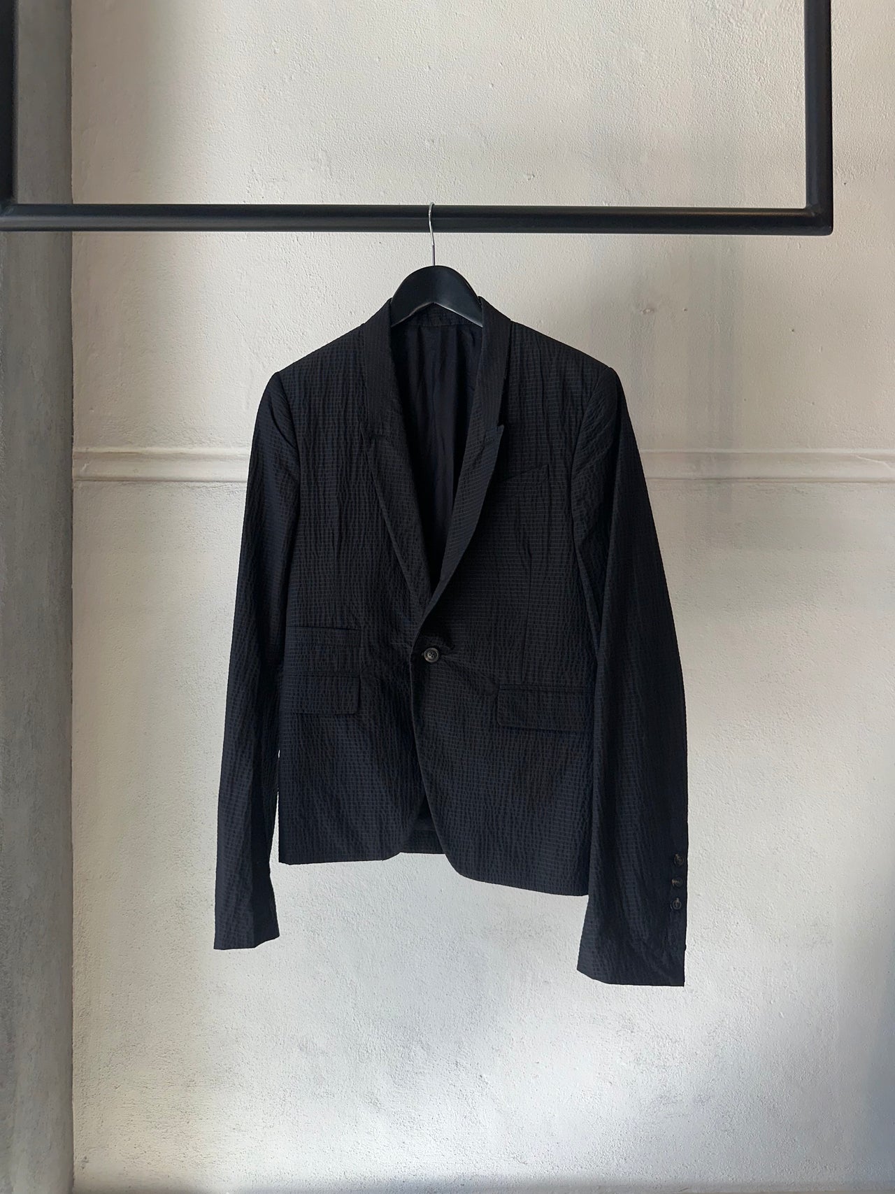 Rick Owens SS 2019 BABEL Seersucker Padded Blazer