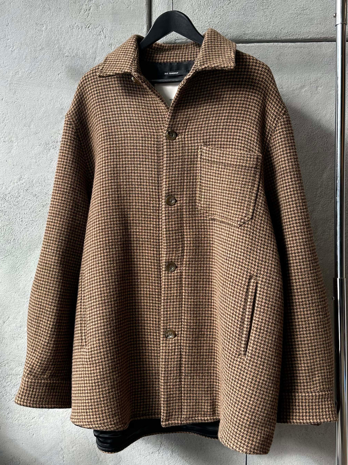 Song For The Mute 24.2 Teardrop Oversized Houndstooth painters jacket