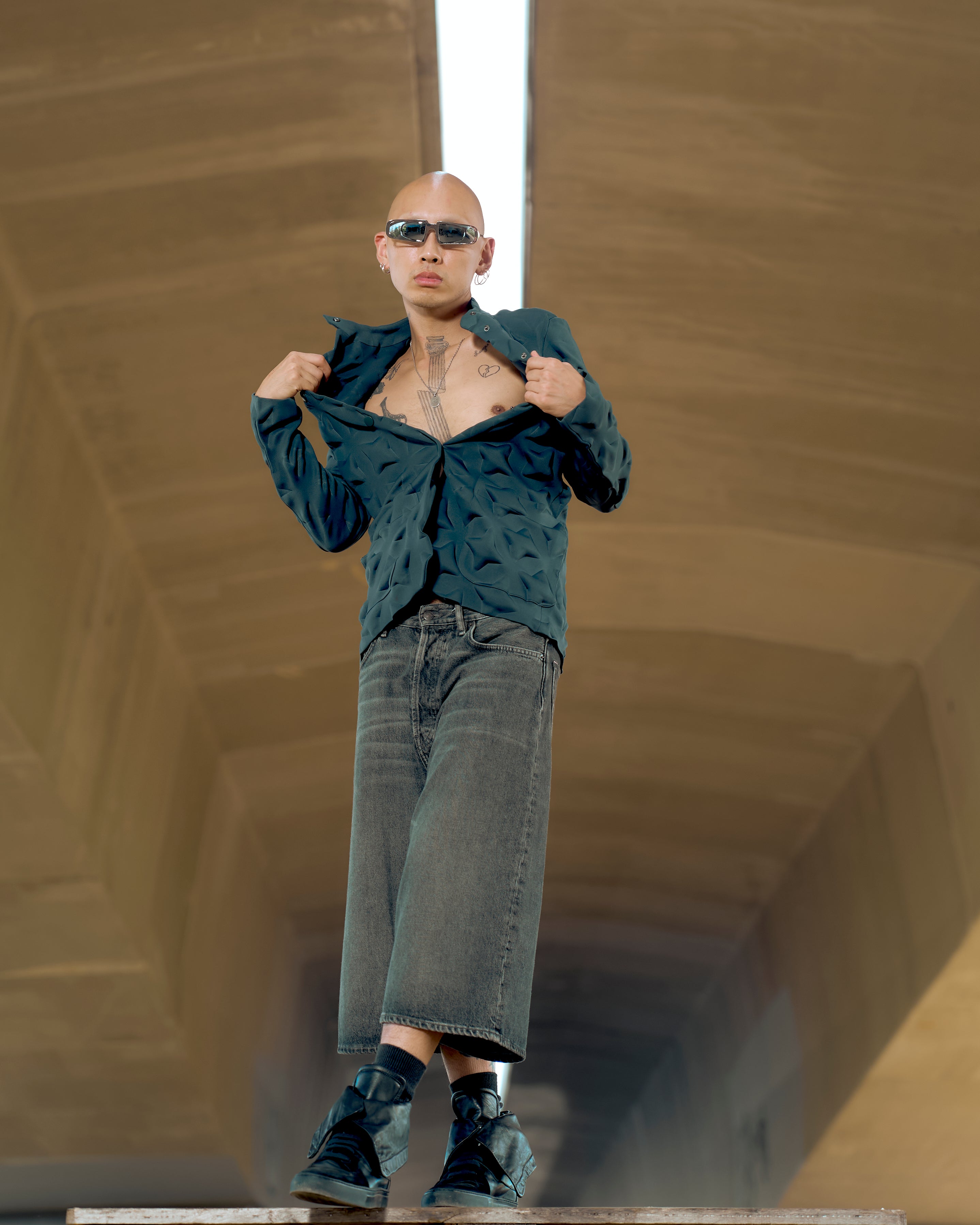 T*u様 1998A/W ISSEY MIYAKE breach jacket Issey Miyake | AW 2001 by Naoki Takizawa Star-Stamped Jacket - KOT-J