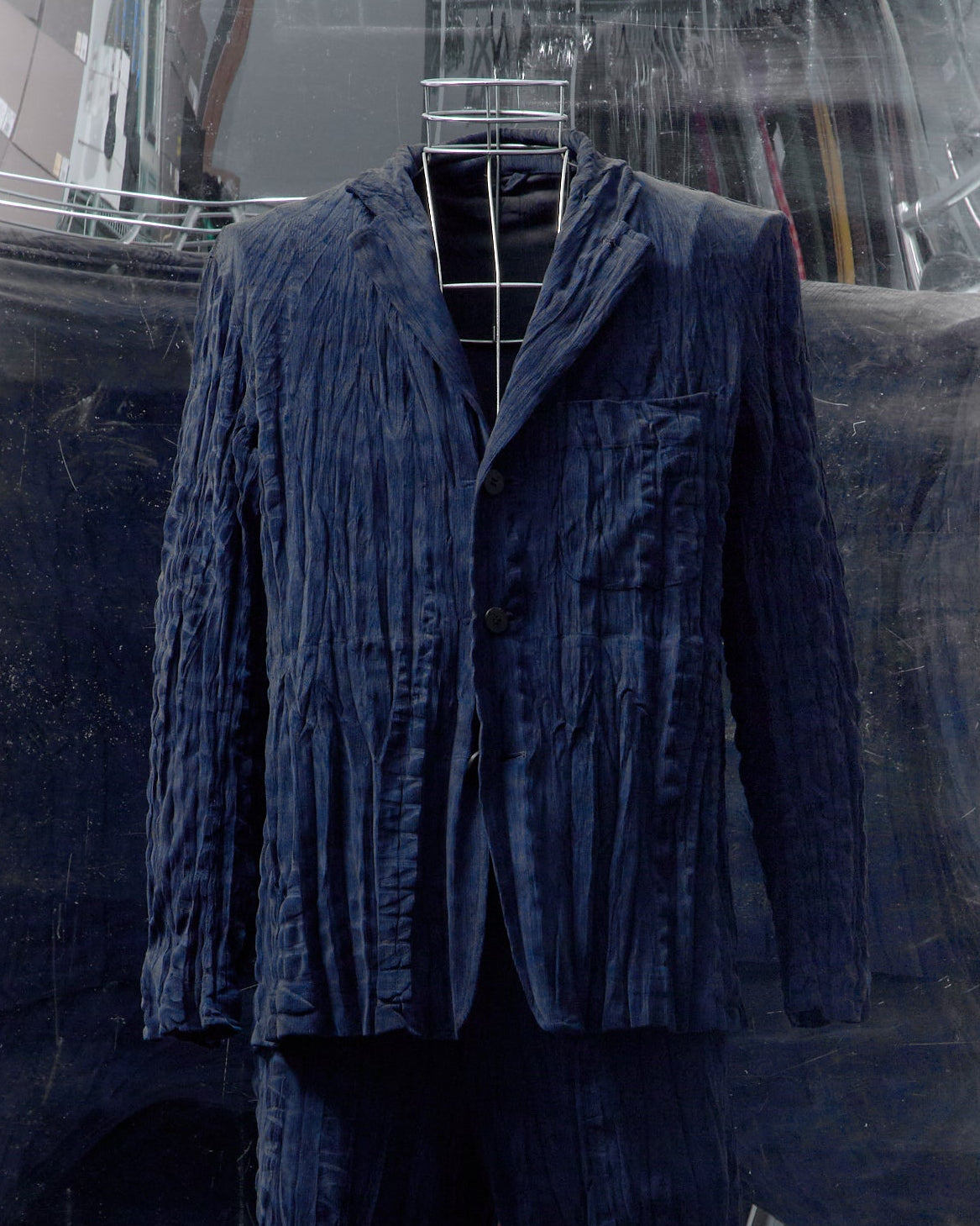 Issey Miyake Mens AW 2016 Crushed cord pleated blazer