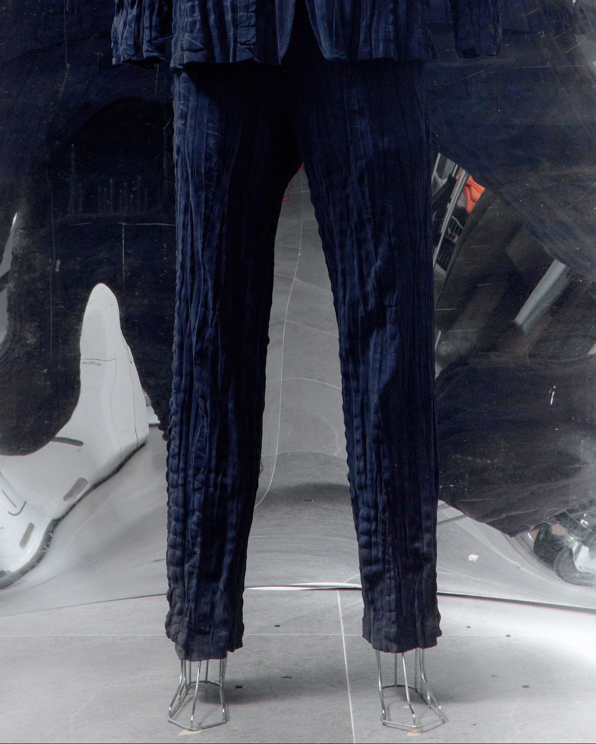 Issey Miyake Mens AW 2016 Crushed cord pleated trouser