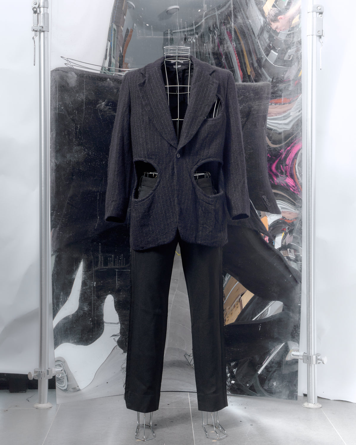 Comme des Garçons Homme Plus AW 2014 "Holy Jacket" Pinstripe Cutout Blazer