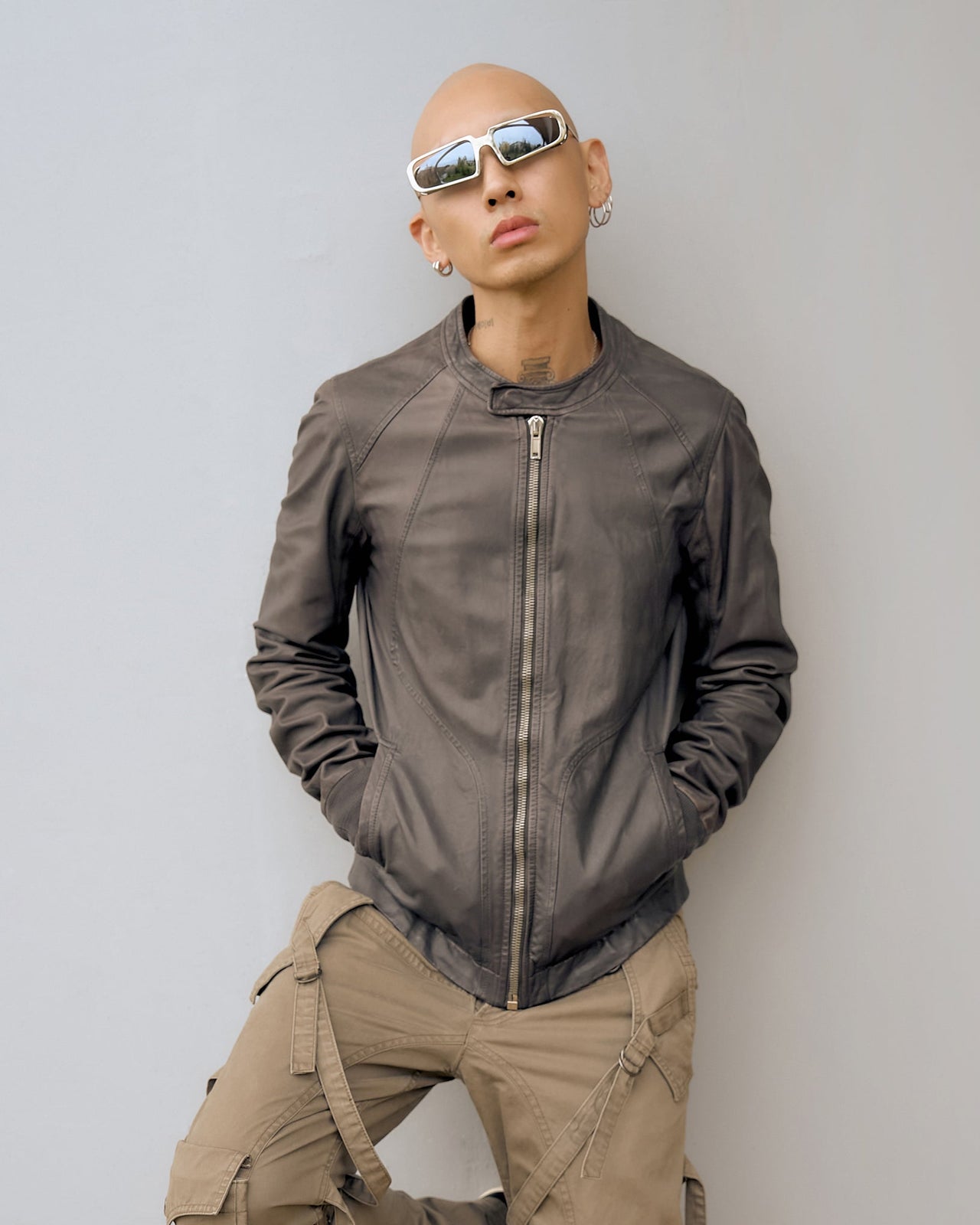 Rick Owens Intarsia Lamb leather jacket