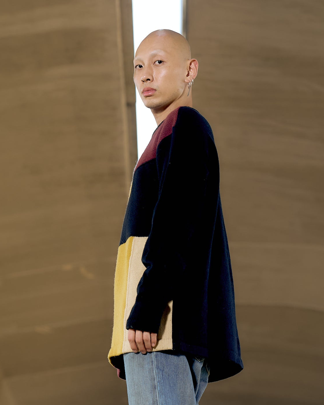 Y's By Yohji Yamamoto AW 1991 Patchwork Front Cable Knit Sweater