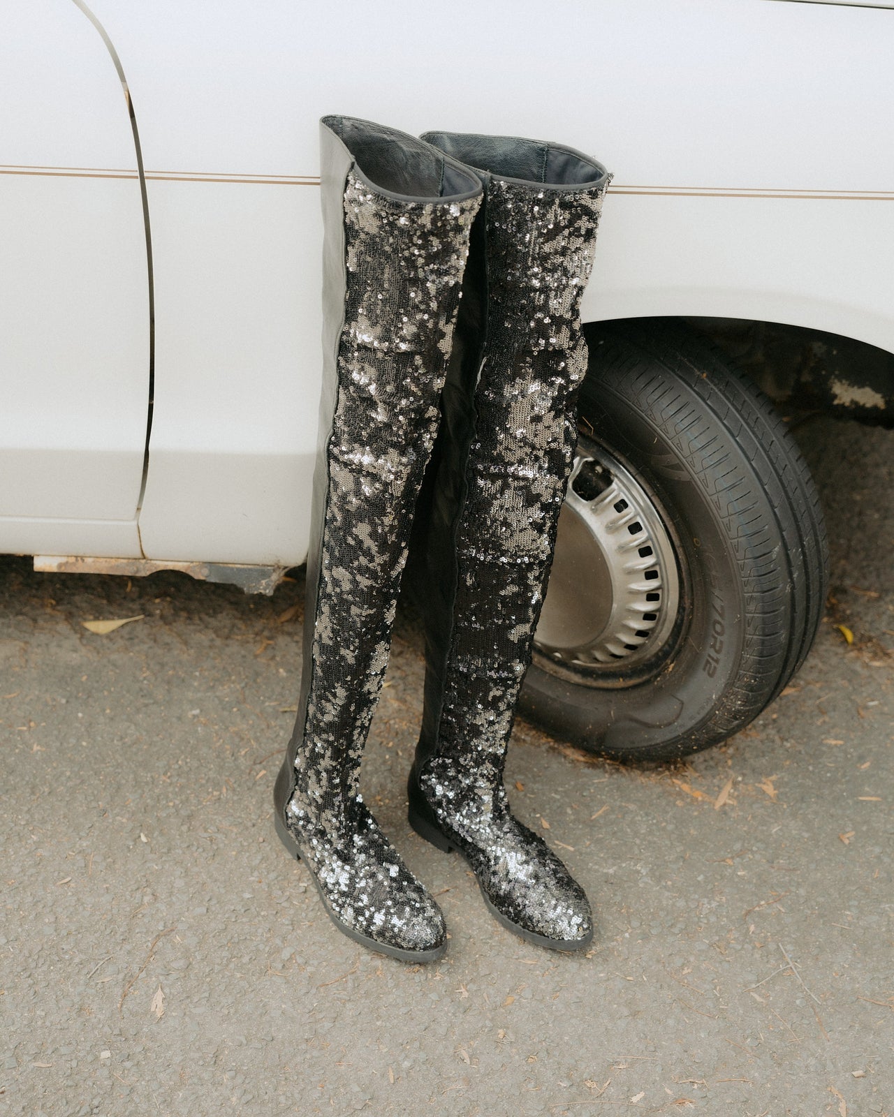 MM6 Maison Margiela Sequin Knee High Boot
