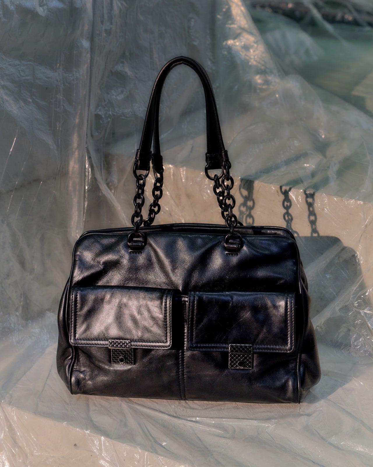 Bottega Veneta Front Pocket Satchel Purse