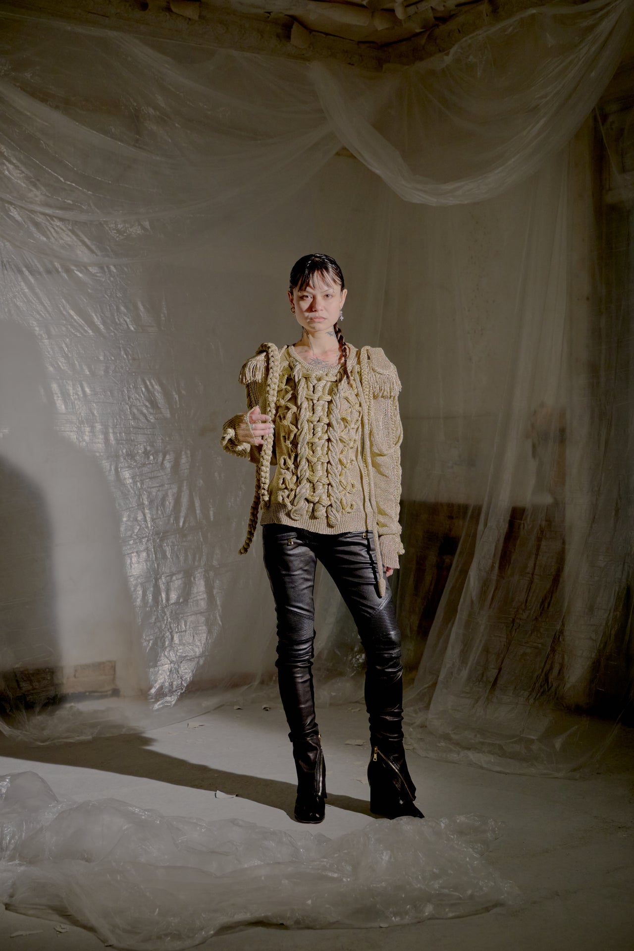 Balmain Leather Moto Pants