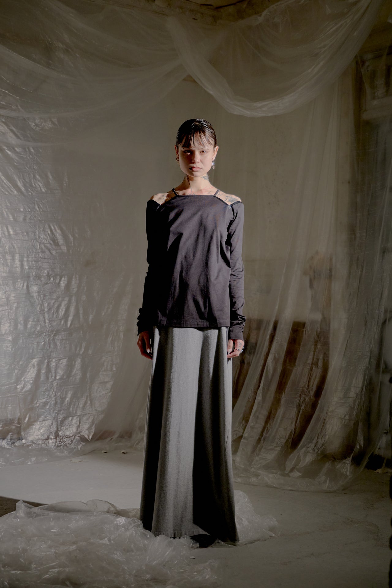 Maison Margiela SS 2019 Taped Edge Exposed Collarbone Top