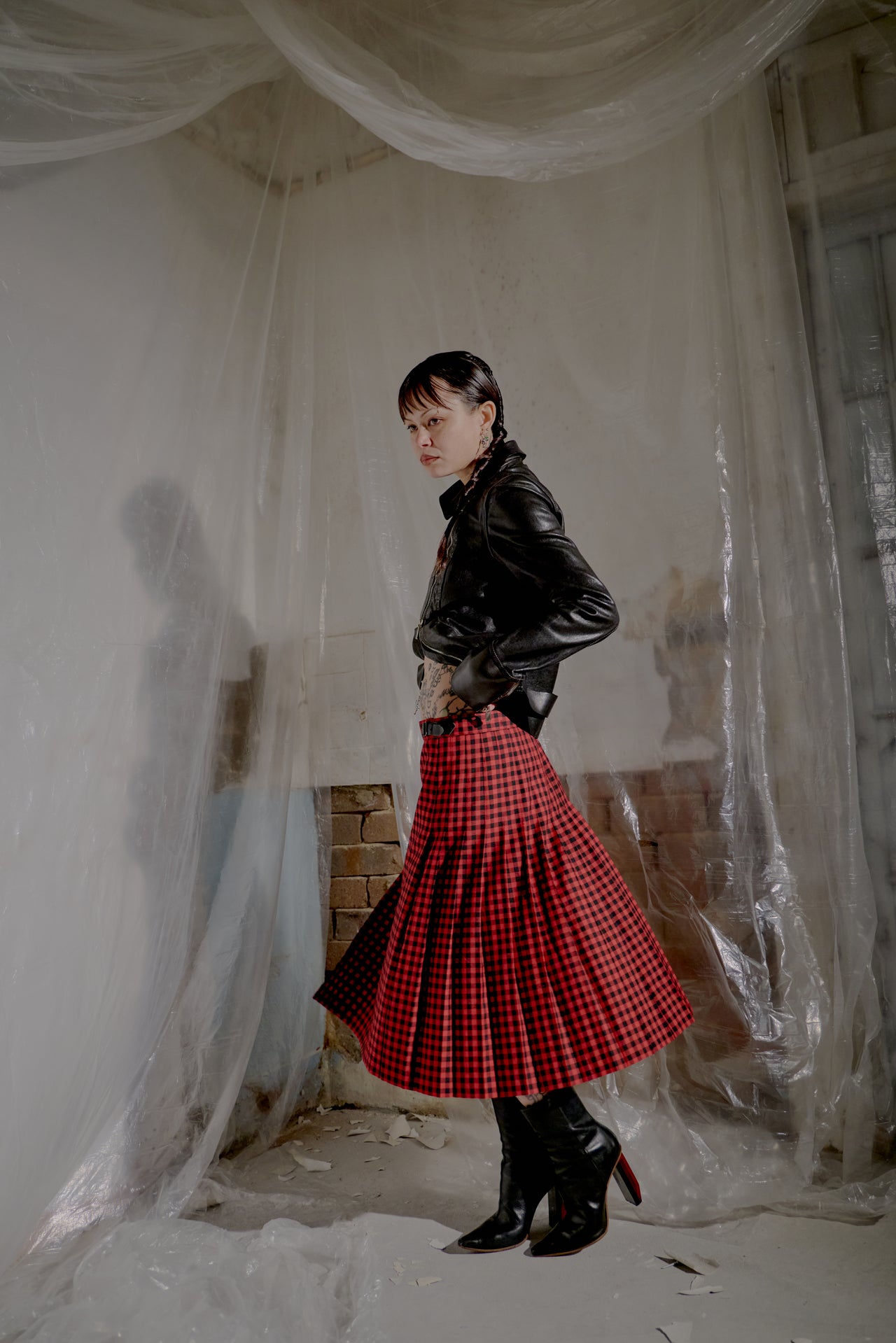 Number (N)ine SS 2005 "Night Crawler" Checked Buckle-Closure Kilt