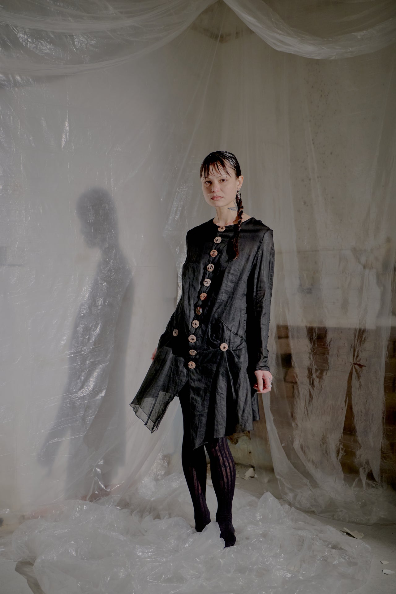 Jean Paul Gaultier SS 1994 Look #66 Pearl Button Deconstructed Jacket