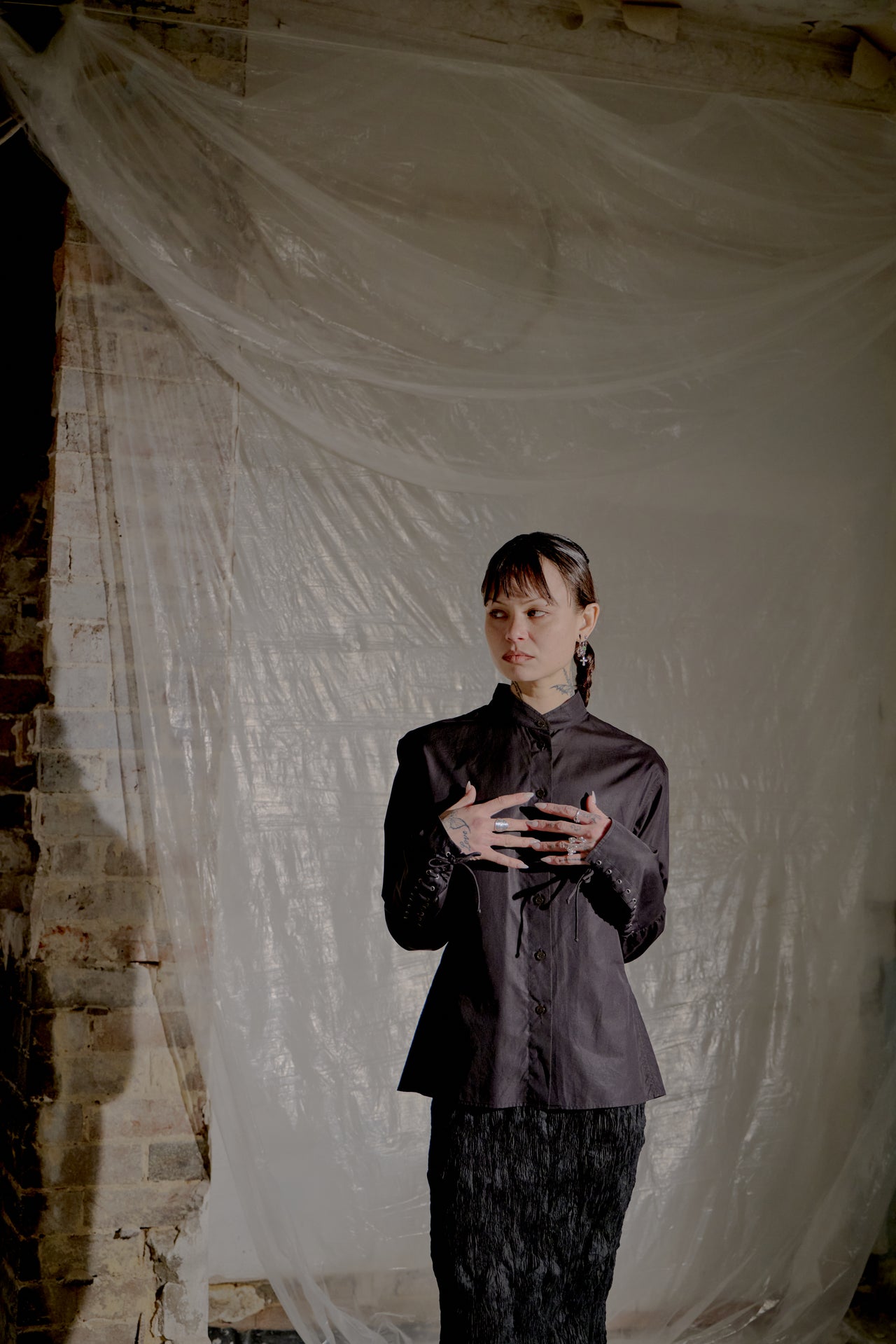 Saint Laurent FW 2001 Rive Gauche Corset Cuff Shirt