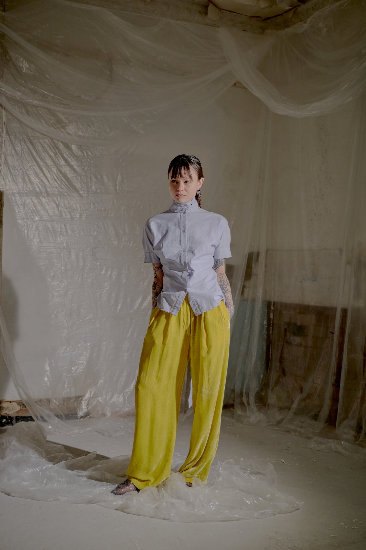 Celine Pre Fall 2016 Crushed Silk and Viscose Trouser