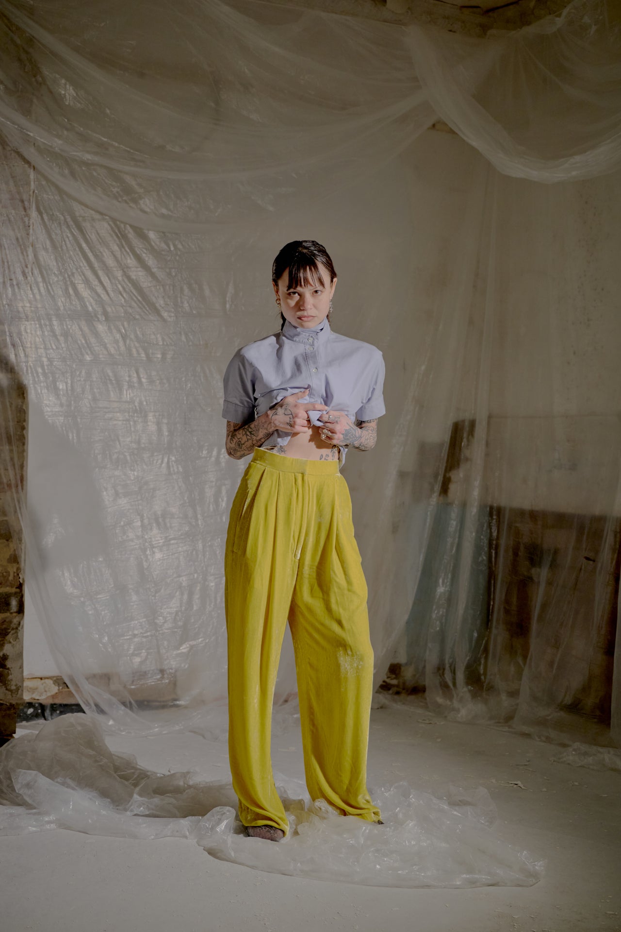 Celine Pre Fall 2016 Crushed Silk and Viscose Trouser