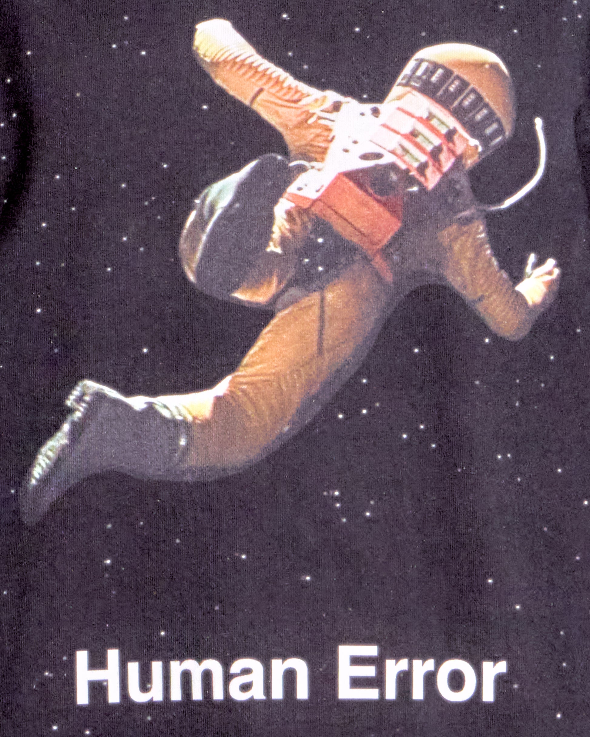 Illustration of an astronaut in space with 'Human Error' text on a dark background