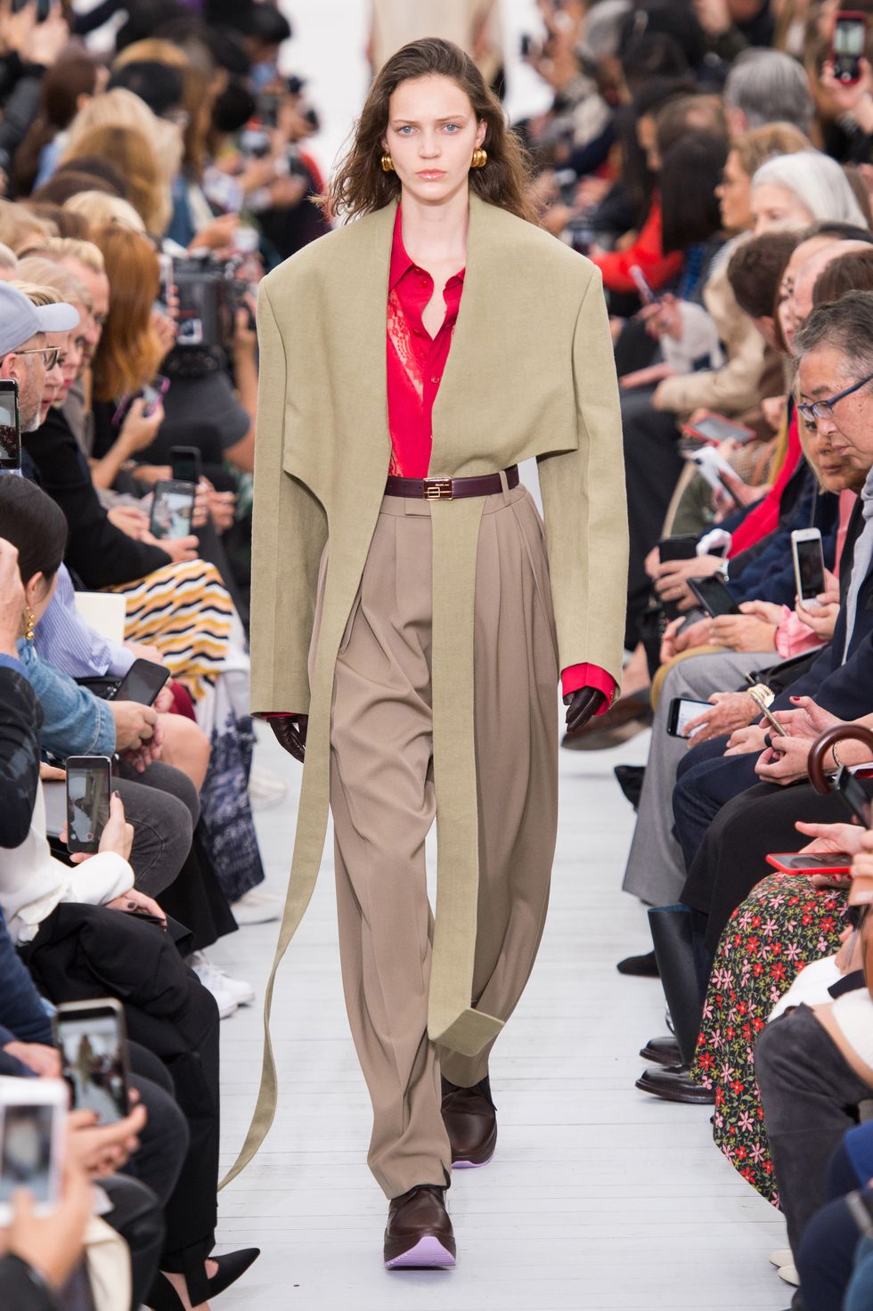 Celine SS 2018 Look 12 Lace panel shirt