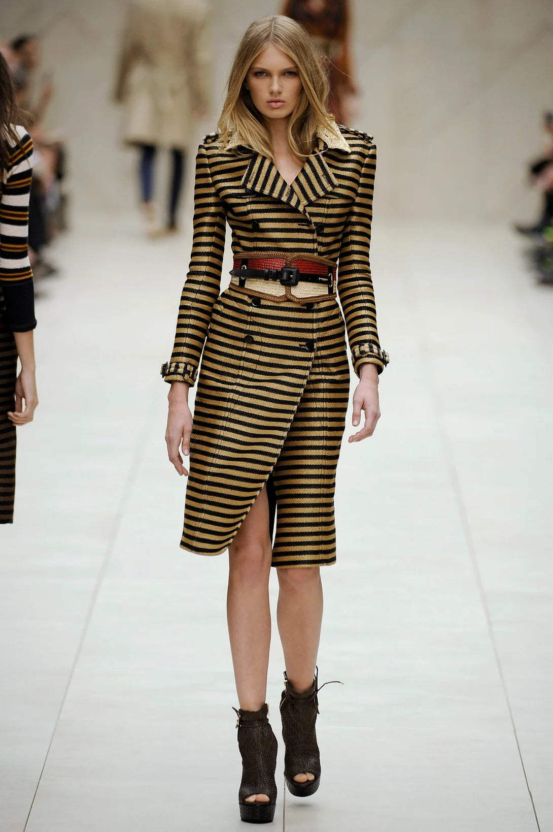 Burberry by Christopher Bailey 2017 striped raffia trench coat