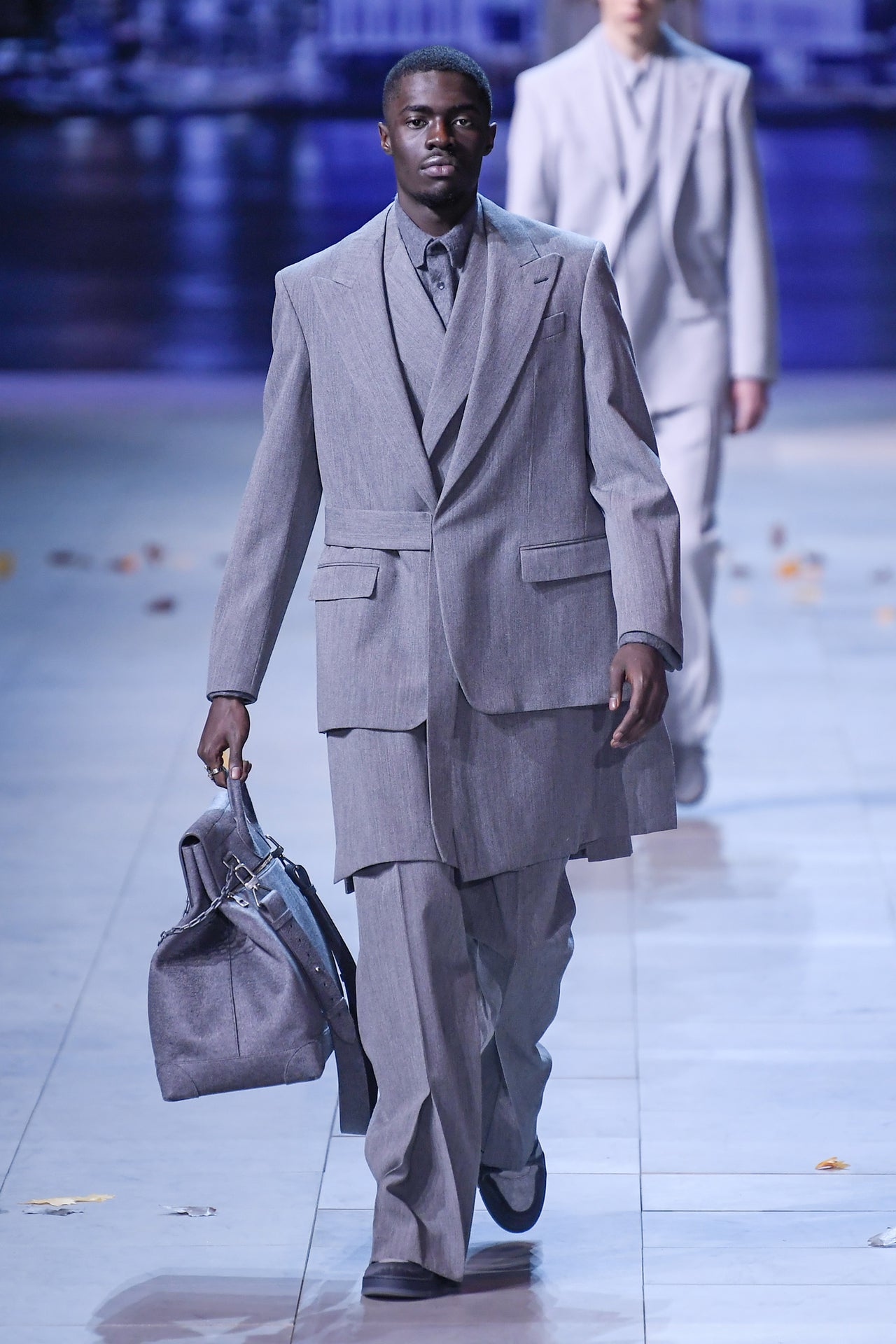 Louis Vuitton AW 2019 layered wool suit set